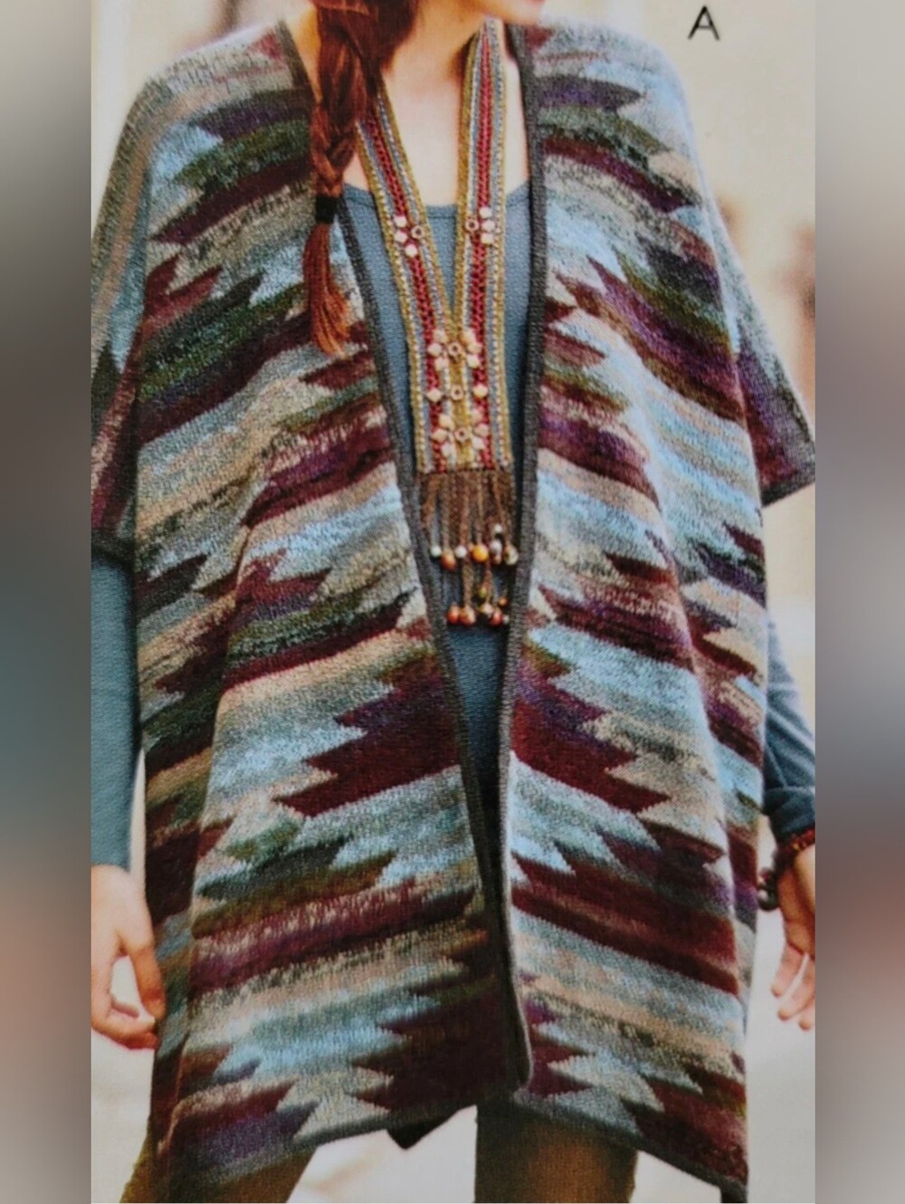 Peruvian Connection Kaffe Fassett Western Isle Ruana Wrap alpaca pima $599
